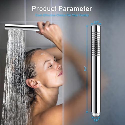 Keycozy Handheld Shower Head with Slide Bar and Silicone Nozzles