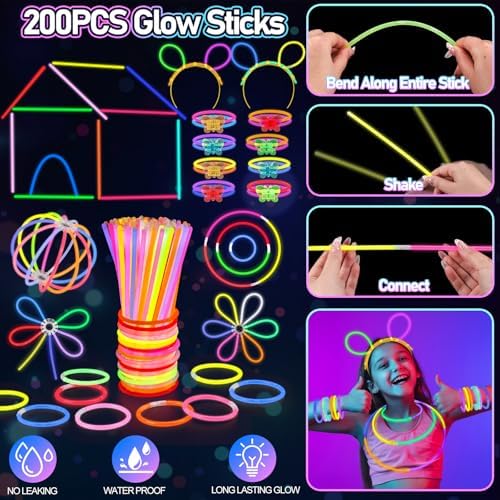 298PCS Glow in the Dark Party Supplies Kit