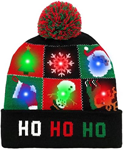 ZLIXING Christmas Hat Gag Gift with 6 LED Lights