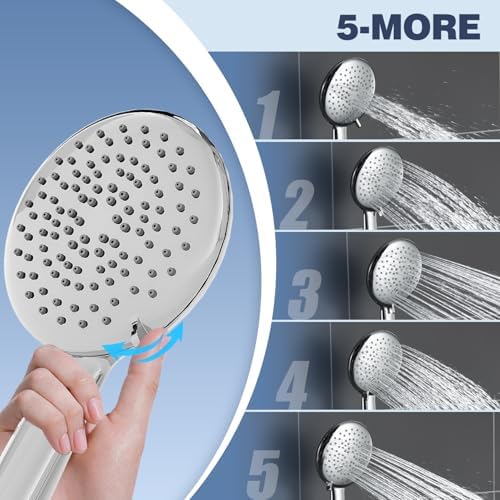 Gabrylly Handheld Shower Head with 5 Settings and 59 Inch Hose