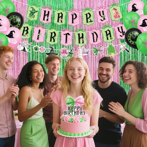 Witch Pink Green Party Decorations Set