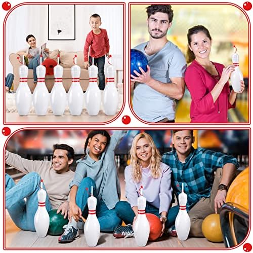 Funtery 4-Pack Bowling Shaped Water Bottles with Lids and Straws