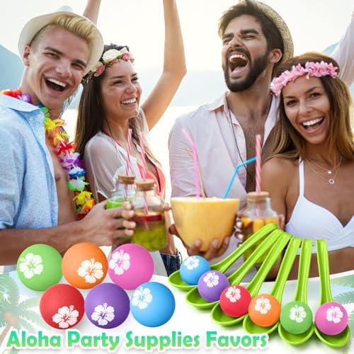 12 Pcs Hawaiian Egg and Spoon Race Game Set