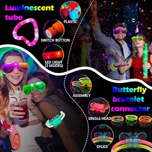 152 Piece Glow in the Dark Party Supplies Set