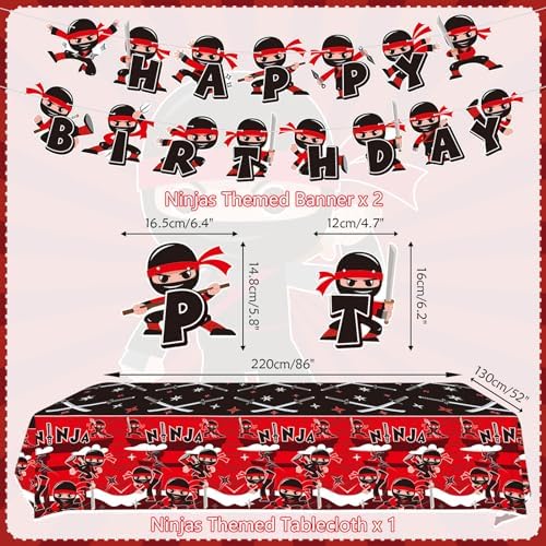 Lilwemen Ninja Birthday Party Decorations Set Serves 20