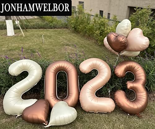 Jonhamwelbor 40 Inch Coffee Brown Number 9 Balloon Set