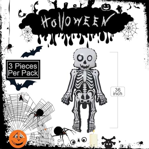 Skeleton Man Balloons Set 3 Piece Halloween Decor