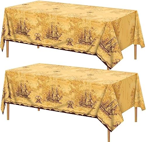 Durony 2 Pack Pirate Party Tablecloth