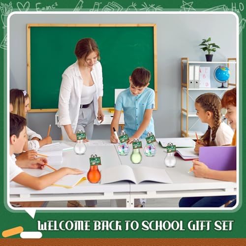 24 Piece Back to School Light Bulb Jar Set with Cards and String