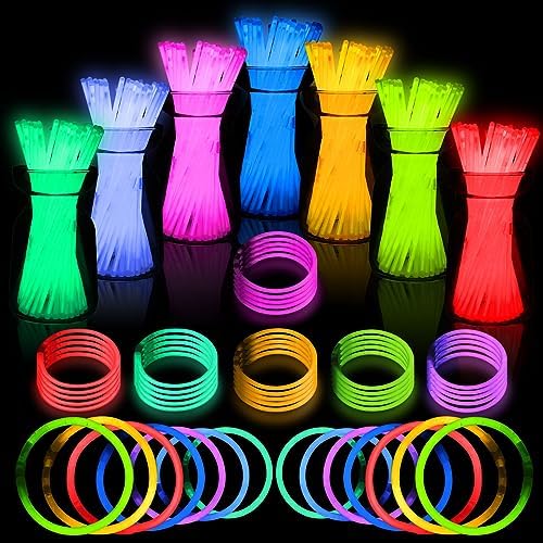 Ultra Bright Christmas Glow Sticks 500 Pack with Connectors