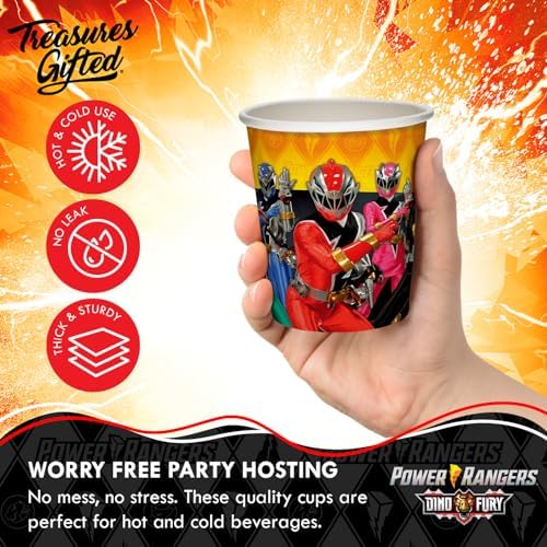 Treasures Gifted Power Rangers Party Cups 8ct