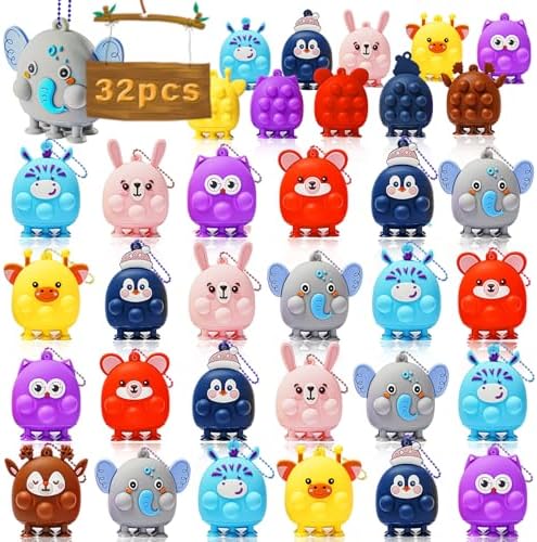 32 Pcs Kids Party Favors with 3D Animal Fidget Toys