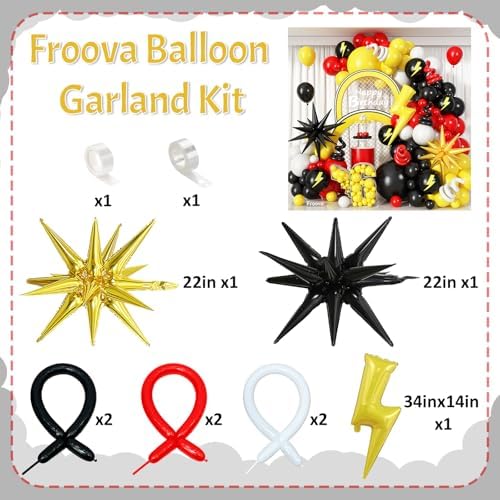 Red Black Yellow Balloon Garland Arch Kit