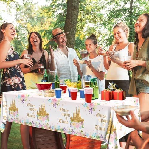 3PCS Princess Castle Birthday Tablecloths Decorations