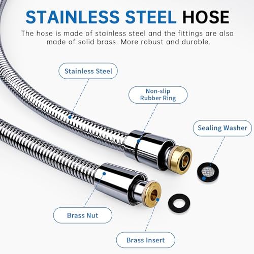 G-Promise All Metal Shower Head Holder with Hose