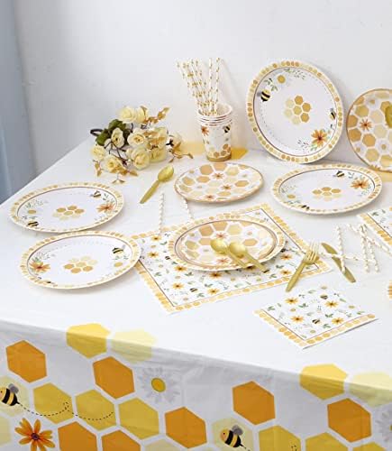 Winoo Design Bee Party Decorations Tablecloth 54 x 108 Inches