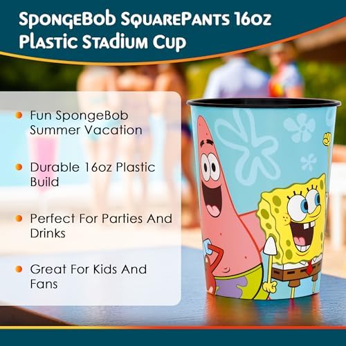 Unique SpongeBob SquarePants Plastic Stadium Cup 16oz