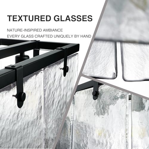 IKK Modern Textured Glass Chandelier for Dining Room