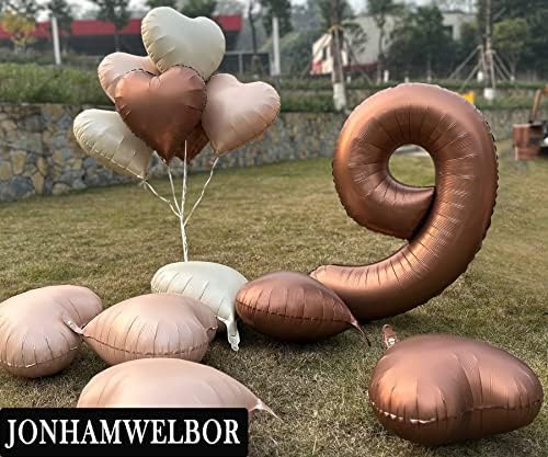 Jonhamwelbor 40 Inch Coffee Brown Number 9 Balloon Set