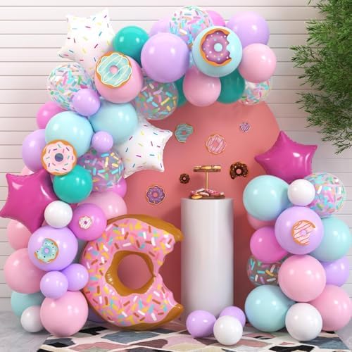 Levfla 100 PCS Donut Balloons Garland Party Decor