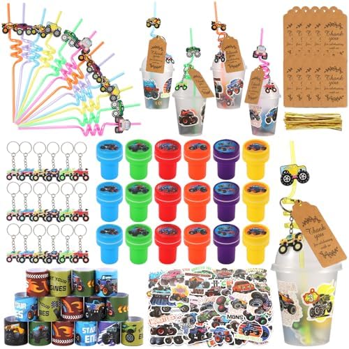 Kolewo4ever 244 Pieces Monster Truck Party Favors Set