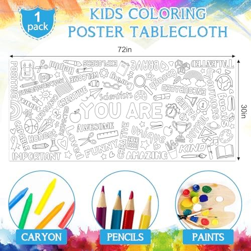 Zachely Motivational Coloring Poster for Kids 30x72 Inch