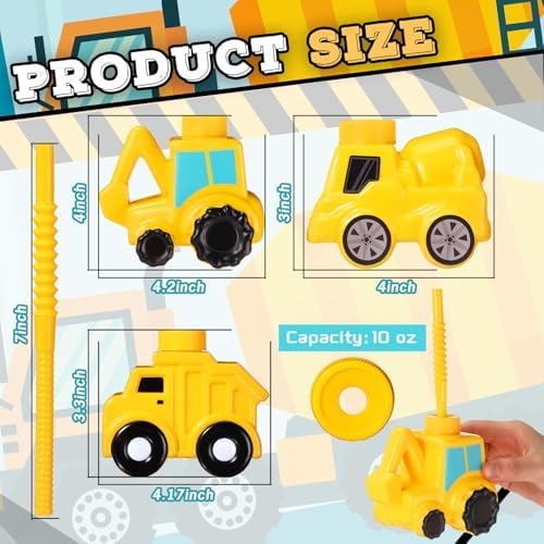 Mifoci 12 Pcs Construction Themed Party Cups