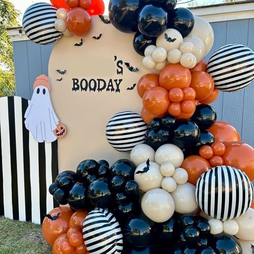 Striped Balloon Halloween Decor 12PCS 18 Inch Foil Party Supplies