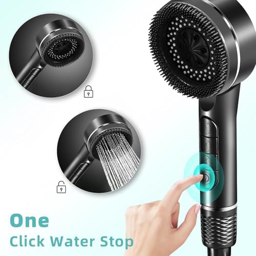 4 Spray Modes Handheld Shower Head with Hose and Filter
