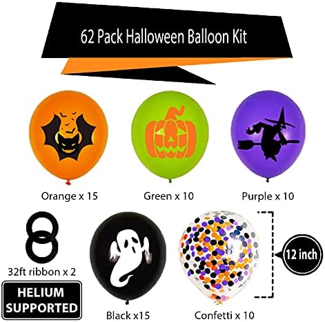OuMuaMua 62PCS Halloween Balloons Decorations Set