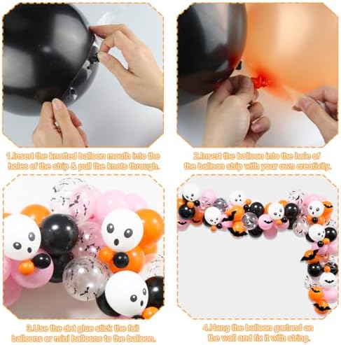 100Pcs Halloween Balloon Arch Garland Kit for Girls Party Decorations