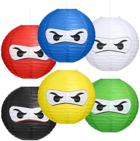 12 Pcs Ninja Themed Paper Lanterns 12 Inch Birthday Decorations