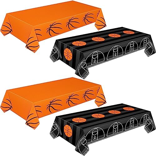 Mixweer 4 Pcs Basketball Party Tablecloth 54x108 Inch