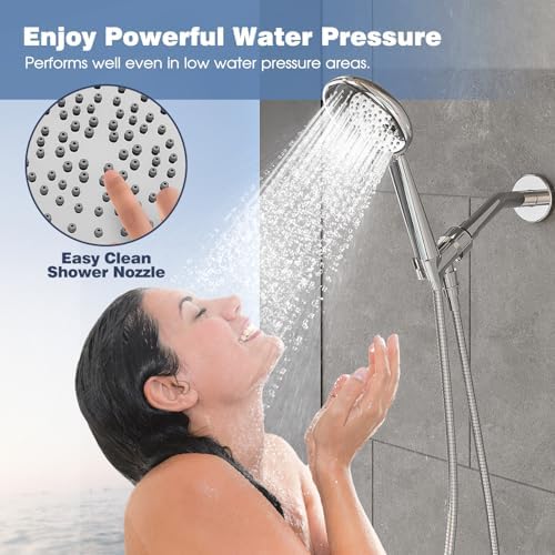 Gabrylly Handheld Shower Head with 5 Settings and 59 Inch Hose