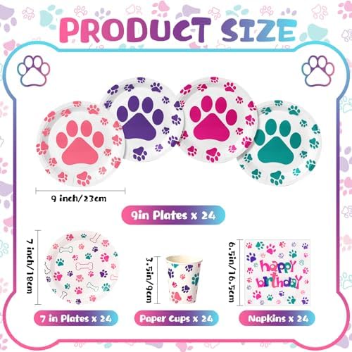 Gejoy 171 Piece Dog Birthday Party Decor Set