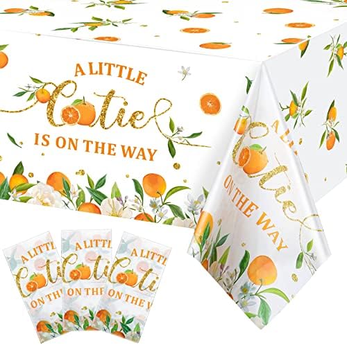Tegeme Orange Fruit Party Tablecloth 54x108 Inches 3 Pack