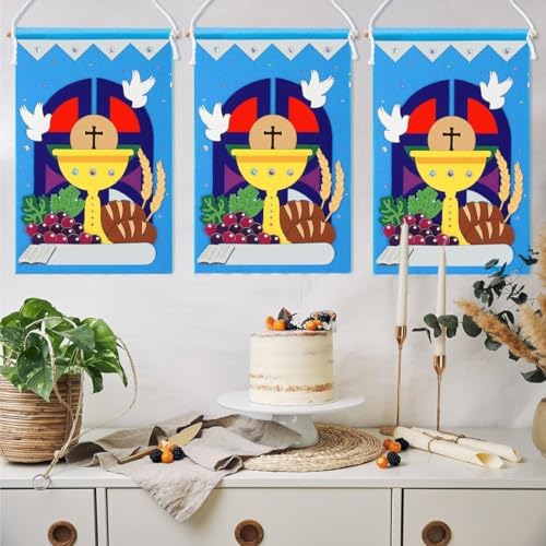 First Communion Banner Kit Blue 12x18 Inch DIY Craft Supplies