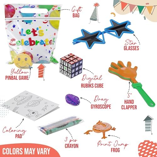 Crown Display Party Favors for Kids 25 Pre Filled Goodie Bags