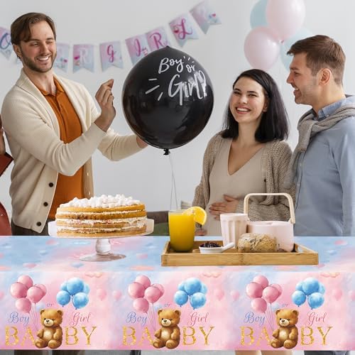 3 Pcs Bear Baby Shower Tablecloths 54x108in