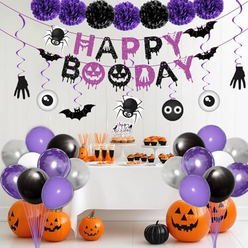 Halloween Birthday Party Decor Balloon Banner Set
