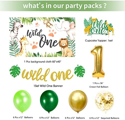 Wild One Birthday Decorations Jungle Theme Party Supplies