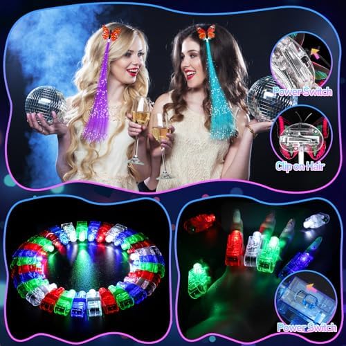 298PCS Glow in the Dark Party Supplies Kit