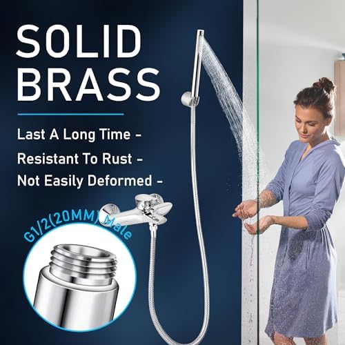 Keycozy Handheld Shower Head with Slide Bar and Silicone Nozzles