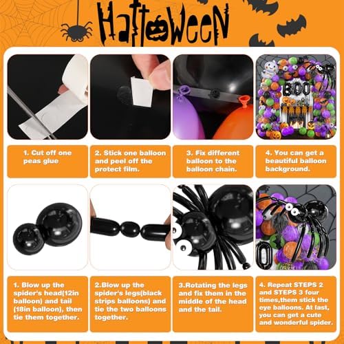 114 Pcs Halloween Balloons Garland Kit