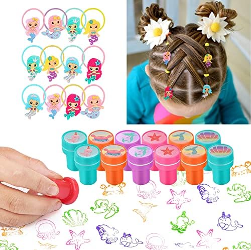MOVINPE Mermaid Party Favor Pack with Reusable Cups and Straws