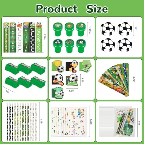 216Pcs Soccer Theme Party Favors Kids Birthday Supplies