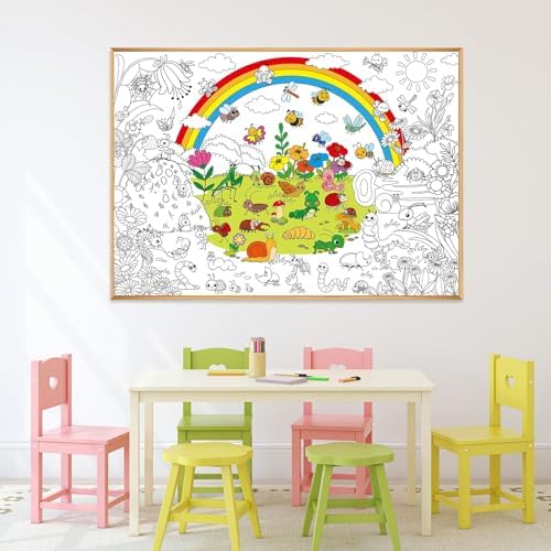 Bug Garden Coloring Poster for Kids