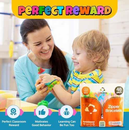 UpBrands 48 Fidget Zipper Bracelets Sensory Toy Set