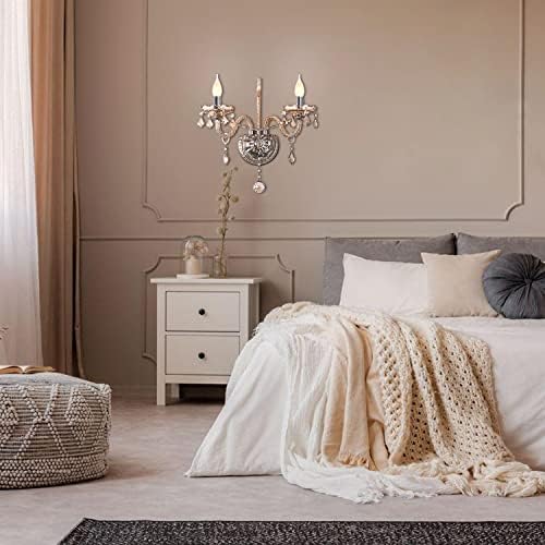 CRYSTOP Classic Crystal Wall Sconce with 2 Lights
