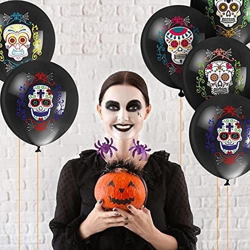 50 Piece Skull Balloons Halloween Day of the Dead Decorations